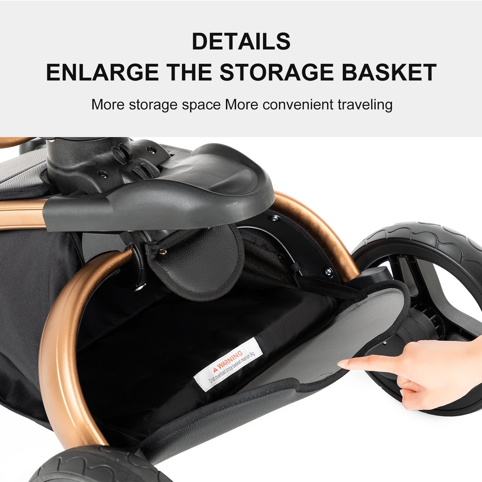 2 in 1 Convertible Baby Stroller ,Reversible Travel Stroller with Foldable Carriage,  Removable Bassinet Pram for Newborns,Infant,Unisex,BLACK