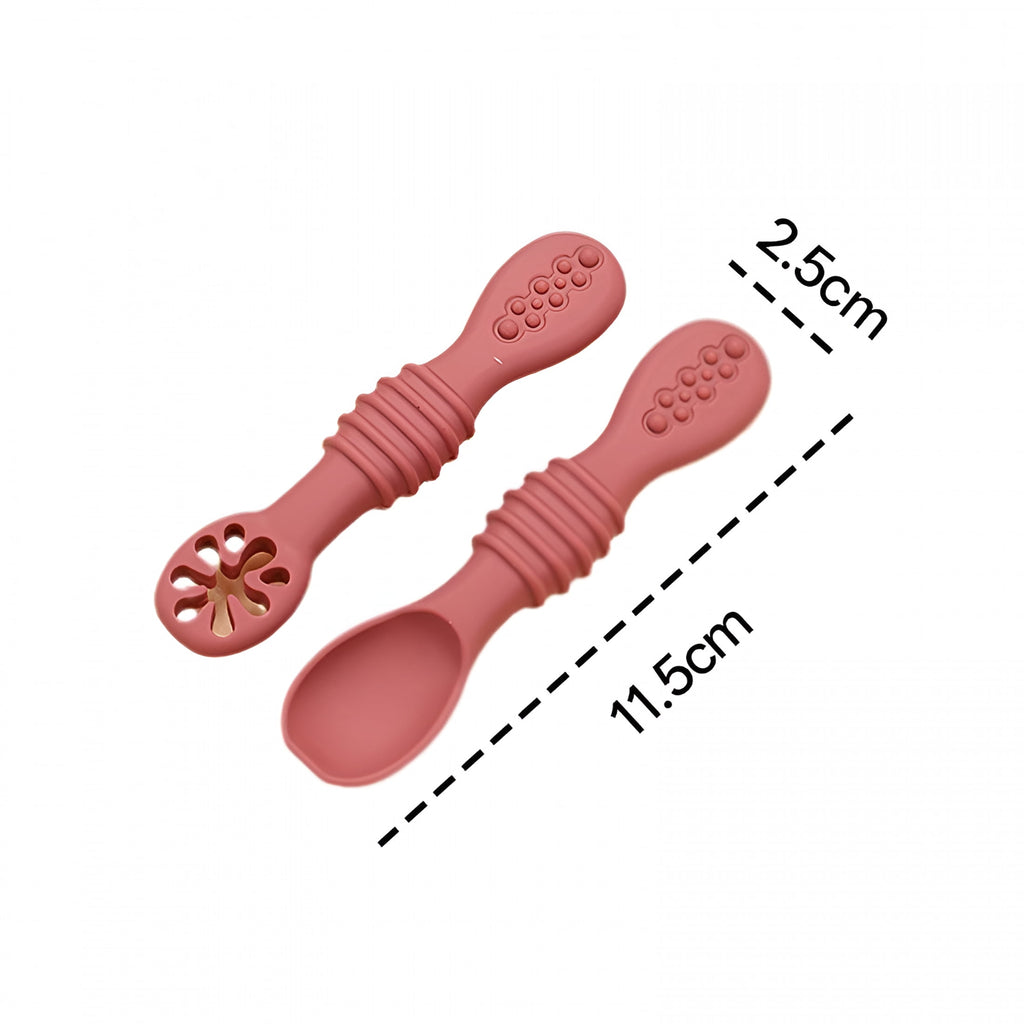 ACDANC 1Set Baby Spoon Food Grade Non-Deformable Silicone Toddler Feeding Training Spoon Utensils for Kids Spoons