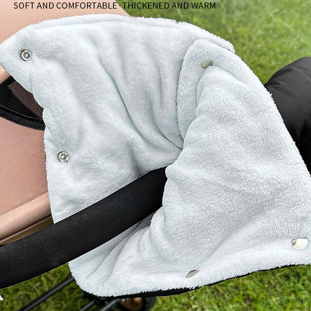 2 Pack Winter Stroller Hand Muff Nylon Plush Anti Freeze Glove for Baby Stroller Handlebar Outdoor